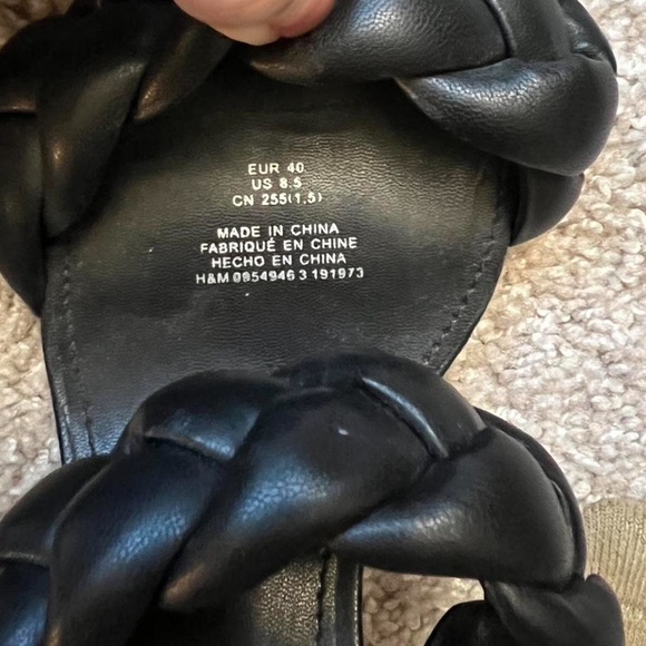 HM Braided Black Kitten Heel Sandals 8.5 - Picture 4 of 4